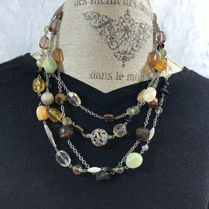 Stunning Lia Sophia Multi Strand Beaded Necklace